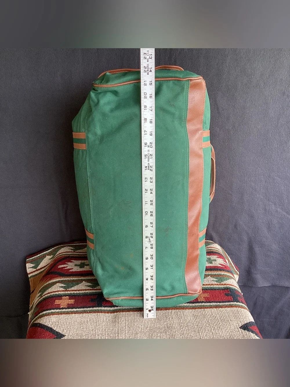 Vintage Polo Ralph Lauren 90s green duffel bag weekender zip